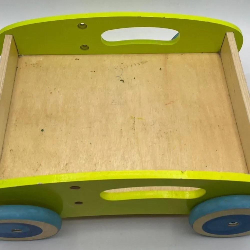Wooden Block and Roll Cart 30 Blocks Pidoko Kids